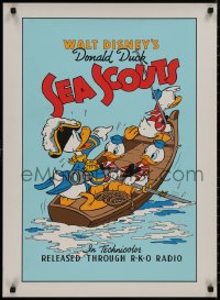 9f0121 SEA SCOUTS 23x31 art print 1970s-80s Disney, Donald Duck w/Huey, Dewy and Louie!
