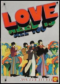 9f0071 YELLOW SUBMARINE 15x21 Belgian advertising poster 1969 Beatles, All You Need is Shell!
