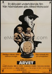 9f0276 FAMILY PLOT Swedish 1977 from the mind of devious Alfred Hitchcock, Karen Black, Dern!
