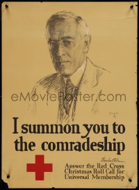 9f0074 I SUMMON YOU TO THE COMRADESHIP 20x27 WWI war poster 1918 art of President Woodrow Wilson!