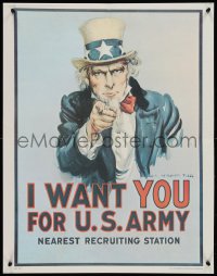 9f0085 I WANT YOU FOR U.S. ARMY 22x28 war poster 1975 iconic art by James Montgomery Flagg!