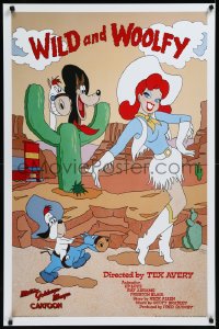 9f1201 WILD & WOOLFY Kilian 1sh R1990 Droopy western cartoon, great artwork of wolf & sexy cowgirl!