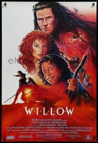 9f1202 WILLOW 1sh 1988 Ron Howard directed, John Alvin art of Val Kilmer, Warwick Davis & Whalley!