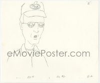 9g0559 KING OF THE HILL animation art 2000s cartoon pencil drawing of Dale w/reflection in glasses!