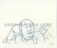 9g0560 KING OF THE HILL animation art 2000s cartoon pencil drawing of scared Bill, Hank & Dale!