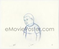 9g0553 KING OF THE HILL animation art 2000s cartoon pencil drawing of sad Bobby crying!