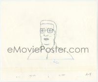 9g0562 KING OF THE HILL animation art 2000s cartoon pencil drawing of Hank looking worried!
