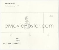 9g0556 KING OF THE HILL animation art 2000s cartoon pencil drawing of Dale with hands in pockets!