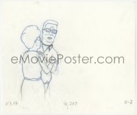9g0565 KING OF THE HILL animation art 2000s cartoon pencil drawing of Hank resisting Peggy!