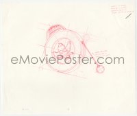 9g0536 SIMPSONS animation art 2000s cartoon pencil drawing of Krusty the Klown Speak & Say toy!