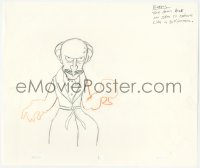 9g0534 SIMPSONS animation art 2000s cartoon pencil drawing of Mr. Burns with robe & wine glass!