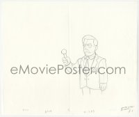 9g0550 SIMPSONS animation art 2000s cartoon pencil drawing of Fox sports announcer!