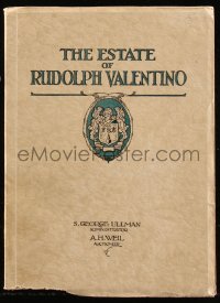 9g0264 ESTATE OF RUDOLPH VALENTINO auction catalog 1926 personal items auctioned after his passing!
