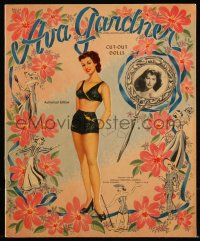 9g1190 AVA GARDNER Whitman softcover book 1949 color cut-out paper dolls of the MGM leading lady!