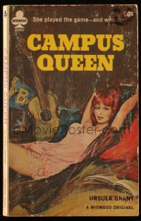 9g1061 CAMPUS QUEEN paperback book 1966 she played the game & won, coming of age, sexy art!