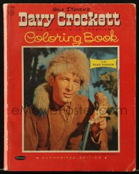 9g1197 DAVY CROCKETT KING OF THE WILD FRONTIER Whitman coloring book 1955 Disney, Fess Parker!