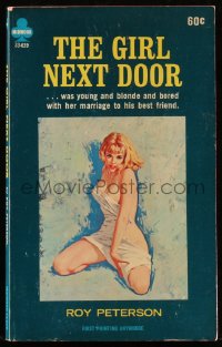 9g1069 GIRL NEXT DOOR paperback book 1966 sexy blonde bored with her marriage to his best friend!