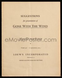 9g1203 GONE WITH THE WIND studio book 1940 Suggestions for Presentation of Gone with the Wind, rare!