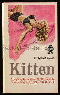 9g1075 KITTEN paperback book 1961 Rader art, sensual woman who played with the desire of everyone!