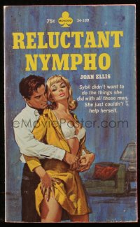 9g1086 RELUCTANT NYMPHO paperback book 1968 she didn't want to do all the things with all those men!