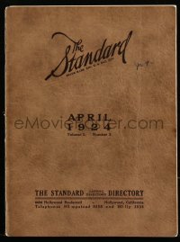 9g1172 STANDARD CASTING DIRECTORY softcover book April 1924 Jean Hersholt, Edward Everett Horton