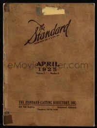9g1173 STANDARD CASTING DIRECTORY softcover book April 1925 Anna May Wong, plus child & dog stars!