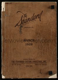 9g1177 STANDARD CASTING DIRECTORY softcover book March 1928 Ben Turpin, Joe E. Brown & dog stars!