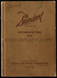 9g1186 STANDARD CASTING DIRECTORY softcover book September/October 1936 Ben Carter, Snowflake Toones
