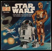 9g1218 STAR WARS softcover book 1979 Lucas classic, great read-along book with 33 1/3 RPM record!
