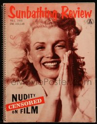 9g1219 SUNBATHING REVIEW spiral-bound softcover book 1958 Marilyn Monroe, nudity censored on film!