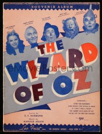 9g1225 WIZARD OF OZ songbook 1939 all-time classic, sheet music of songs!