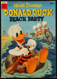 9g0615 DONALD DUCK #1 comic book 1954 Donald Duck Beach Party with Huey, Dewey, and Louie!