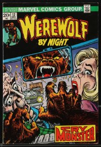 9g0639 WEREWOLF BY NIGHT #12 comic book December 1973 Marvel Comics, Mike Ploog art, Cry Monster!