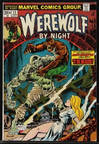 9g0640 WEREWOLF BY NIGHT #13 comic book January 1974 Marvel Comics, Mike Ploog art, Taboo monster!
