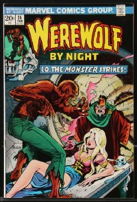 9g0641 WEREWOLF BY NIGHT #14 comic book February 1974 Marvel Comics, Mike Ploog art, monster strikes!