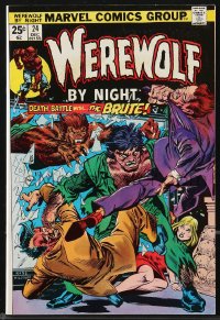 9g0650 WEREWOLF BY NIGHT #24 comic book December 1974 Marvel Comics, Kane & Milgrom art, The Brute!
