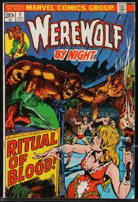 9g0634 WEREWOLF BY NIGHT #7 comic book July 1973 Marvel Comics, Mike Ploog art, Ritual of Blood!