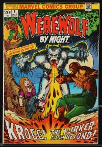 9g0635 WEREWOLF BY NIGHT #8 comic book August 1973 Marvel Comics, Mike Ploog art, Krogg the Lurker!
