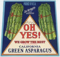 9g0976 DI GIORGIO FRUIT CORPORATION 10x10 crate label 1950s art of California green asparagus!