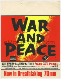 9g0096 WAR & PEACE English 11x14 1956 Audrey Hepburn, Leo Tolstoy epic, now in breathtaking 70mm!