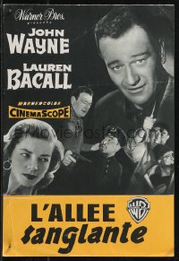 9g0778 BLOOD ALLEY French pressbook 1956 John Wayne, Lauren Bacall, William Wellman, posters shown!