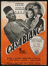 9g0782 CASABLANCA French pressbook 1947 Humphrey Bogart, Ingrid Bergman, posters shown, ultra rare!