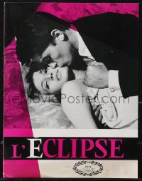 9g0788 ECLIPSE French pressbook 1962 Michelangelo Antonioni, Monica Vitti kissing Alain Delon!