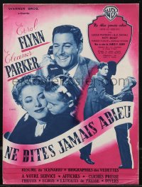 9g0799 NEVER SAY GOODBYE French pressbook 1948 Errol Flynn & Eleanor Parker, posters shown, rare!