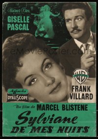 9g0810 SYLVIANE DE MES NUITS French pressbook 1957 Giselle Pascal, Villard, posters shown, rare!