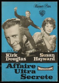 9g0811 TOP SECRET AFFAIR French pressbook 1957 Susan Hayward, Kirk Douglas, posters shown, rare!