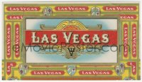 9g0939 LAS VEGAS 4x8 cigar box label 1940s cool embossed gold foil accents!