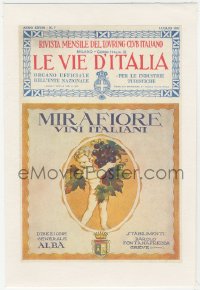 9g0522 LE VIE D'ITALIA linen Italian magazine cover July 1922 art of naked child with giant grapes!