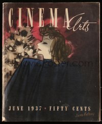 9g0681 CINEMA ARTS vol 1 no 1 magazine June 1937 Jaro Fabry cover art of Greta Garbo, first issue!
