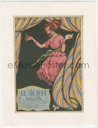9g0503 DE GIUSTI linen Italian magazine ad 1930s cool art of happy woman with candy by R. Ventura!